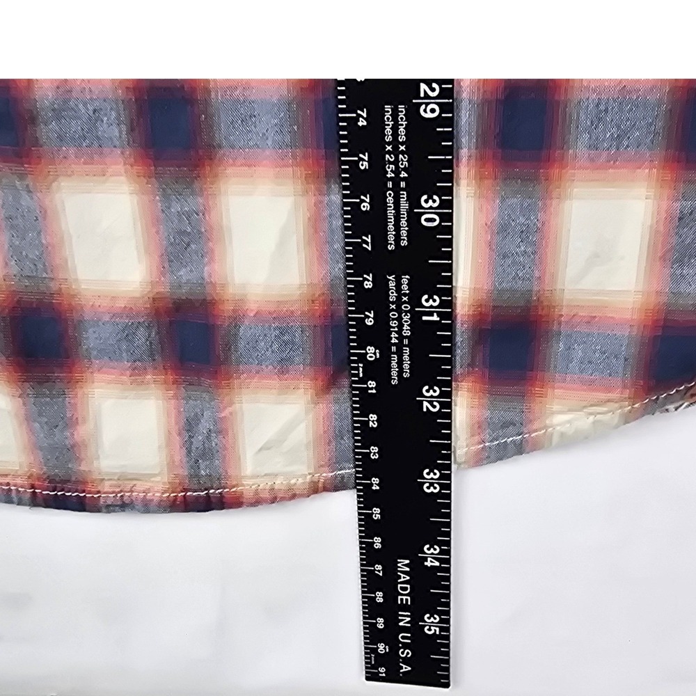 Mutual Weave‎ Plaid Button Down Shirt Mens 3XLT Blue Red Short Sleeve Stretch - Picture 6 of 7